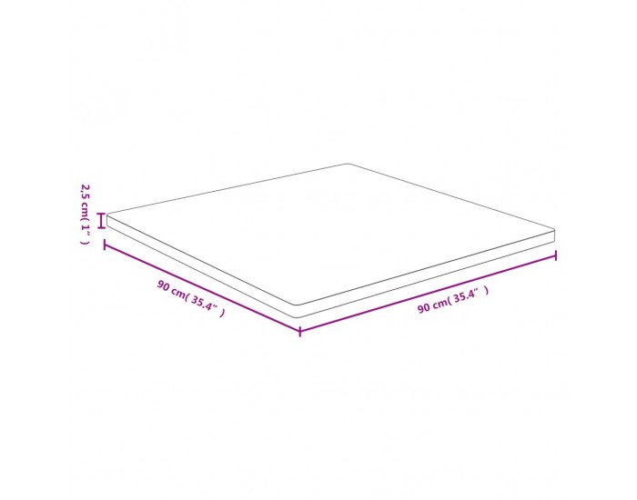 Sonata H Плот за маса 90x90x2,5 см бамбук