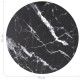 Sonata Blat masă negru Ø70x0,8 cm, sticlă securizată cu design marmură