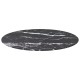 Sonata Blat masă negru Ø70x0,8 cm, sticlă securizată cu design marmură