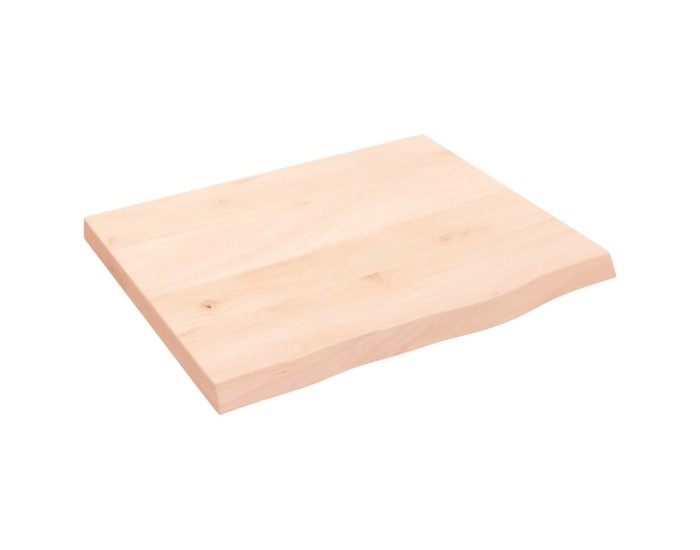 Sonata Blat de masă, 60x50x(2-4) cm, lemn masiv de stejar netratat