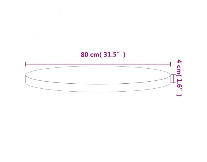 Sonata H Плот за маса Ø80x4 см кръгъл масивен бук