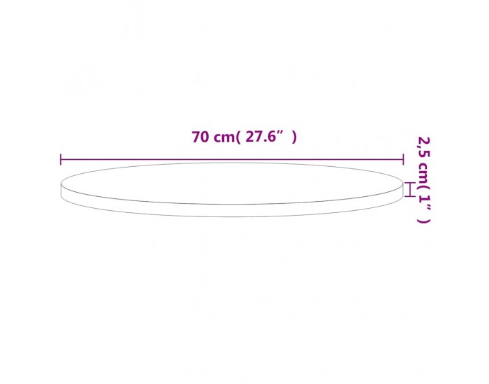 Sonata H Плот за маса Ø70x2,5 см кръгъл масивен бук