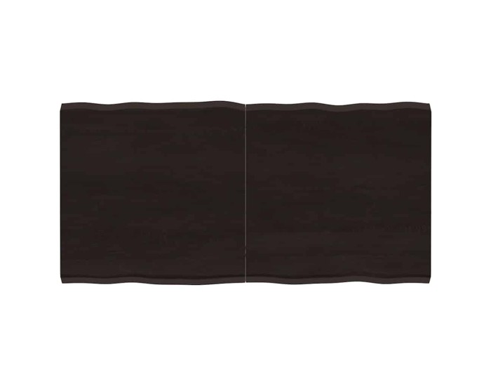 Sonata Blat masă, 120x60x4 cm, gri, lemn stejar tratat contur organic