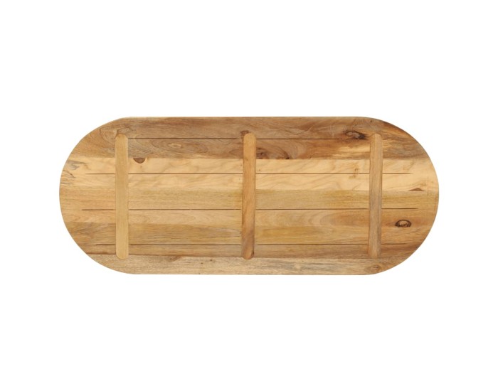 Sonata Blat de masă oval, 90x40x3,8 cm, lemn masiv mango brut