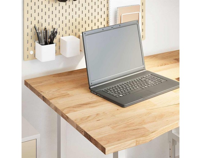 Sonata H Плот на бюро 100x80x2,5 cm необработен масивен дъб правоъгълна