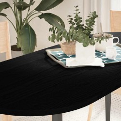 Sonata H Плот за маса, тъмнокафяв, 140x60x2 см, дъб масив, овална - Piese pentru mese