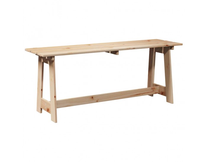 Sonata H Външна пейка Кафяво 119 x 35 x 47 см Масивна борова дървесина