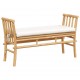 Sonata H Градинска пейка с възглавница Кафяво 110 x 38 x 65 см бамбук