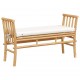 Sonata H Градинска пейка с възглавница Кафяво 110 x 38 x 65 см бамбук