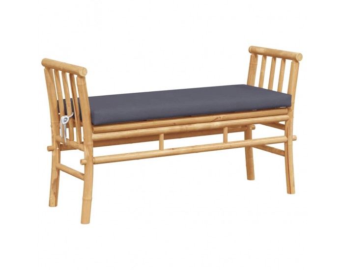 Sonata H Градинска пейка с възглавница Кафяво 110 x 38 x 65 см бамбук