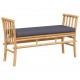 Sonata H Градинска пейка с възглавница Кафяво 110 x 38 x 65 см бамбук