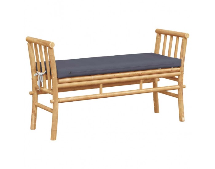 Sonata H Градинска пейка с възглавница Кафяво 110 x 38 x 65 см бамбук