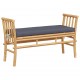 Sonata H Градинска пейка с възглавница Кафяво 110 x 38 x 65 см бамбук
