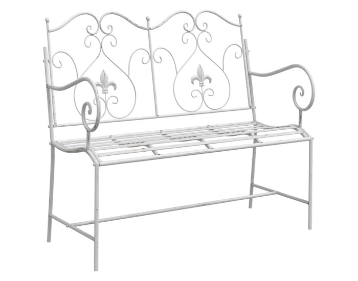 Sonata Bancă de grădină 2 -Seater 104 x 54 x 93 cm Oțel Alb Antic
