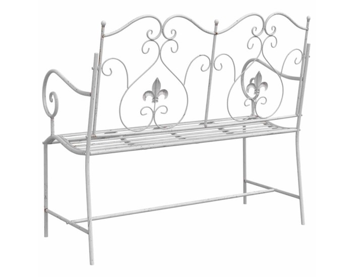 Sonata Bancă de grădină 2 -Seater 104 x 54 x 93 cm Oțel Alb Antic
