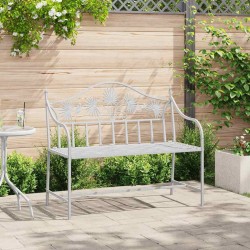 Sonata H Градинска пейка Бяло 104 x 54 x 93cm Стомана - Canapele și bănci de grădină