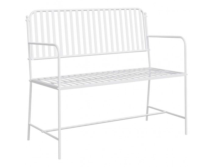 Sonata H Градинска пейка Бяло 104 x 54 x 93cm Стомана