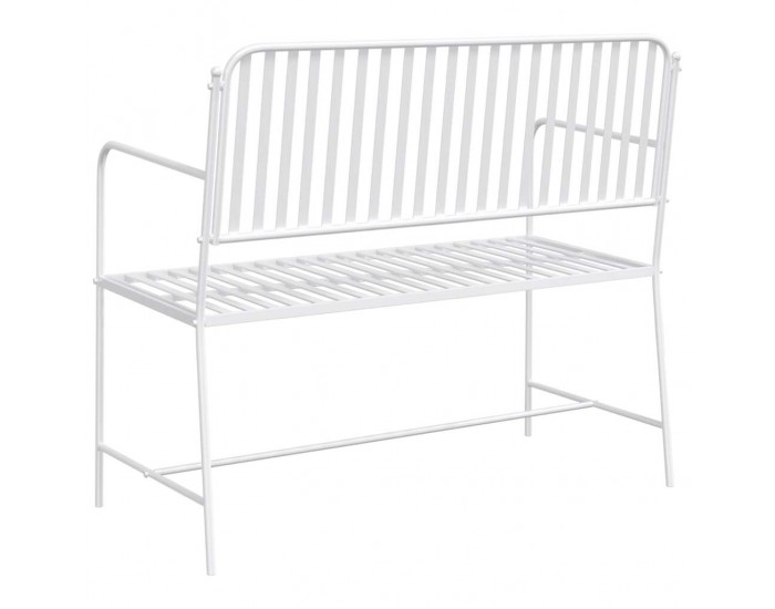 Sonata H Градинска пейка Бяло 104 x 54 x 93cm Стомана