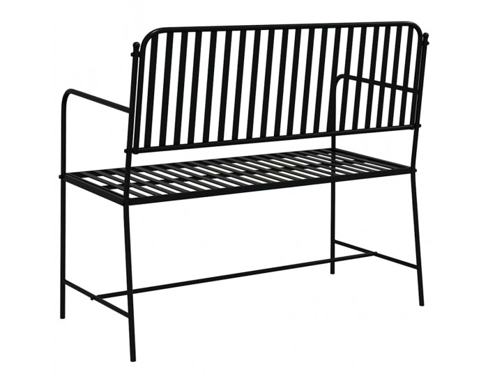 Sonata H Градинска пейка Черно 104 x 54 x 93cm Стомана
