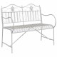 Sonata Bancă de grădină 2 -Seater 103,5 x 59 x 89 cm Oțel Alb Antic