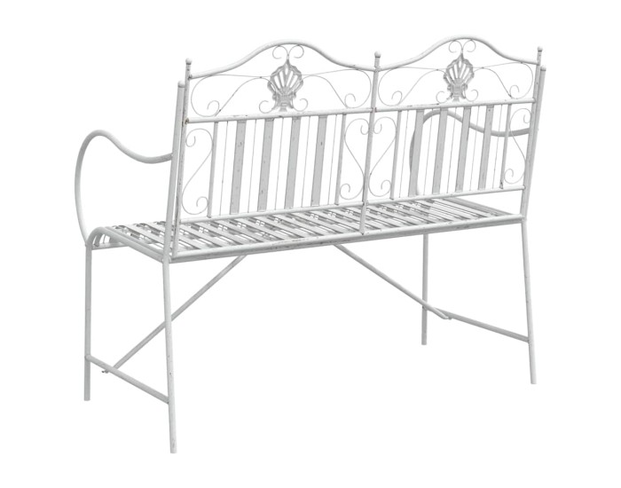 Sonata Bancă de grădină 2 -Seater 103,5 x 59 x 89 cm Oțel Alb Antic