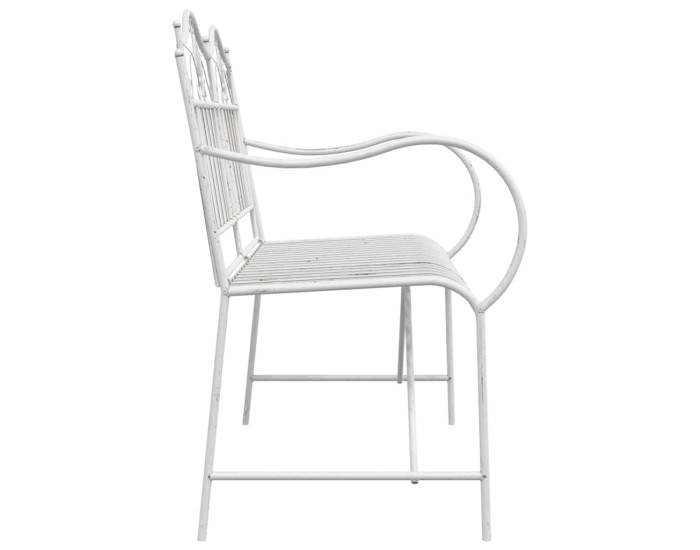 Sonata Bancă de grădină 2 -Seater 103,5 x 59 x 89 cm Oțel Alb Antic