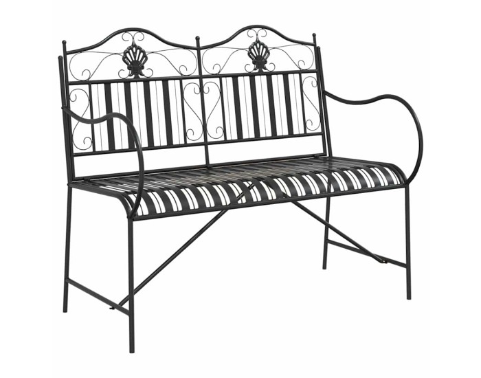 Sonata Bancă de grădină 2 -Seater 103,5 x 59 x 89 cm Oțel Negru