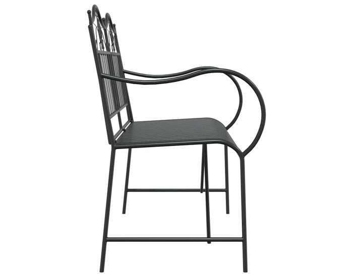 Sonata Bancă de grădină 2 -Seater 103,5 x 59 x 89 cm Oțel Negru
