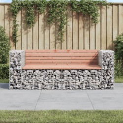 Sonata H Градинска пейка габион 184x71x65,5 см дугласко дърво масив - Canapele și bănci de grădină