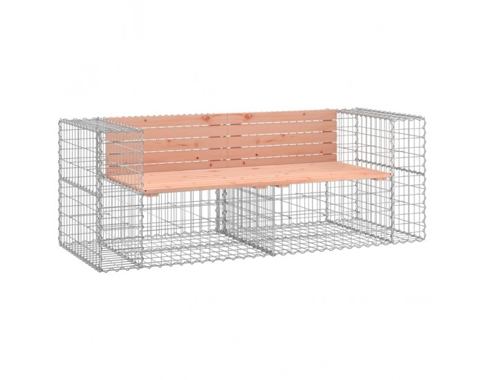 Sonata H Градинска пейка габион 184x71x65,5 см дугласко дърво масив