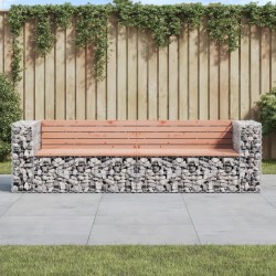 Sonata H Градинска пейка габион 244x71x65,5 см дугласко дърво масив - Canapele și bănci de grădină