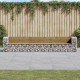 Sonata H Градинска пейка габионен дизайн 347x71x65,5 см импрегниран бор