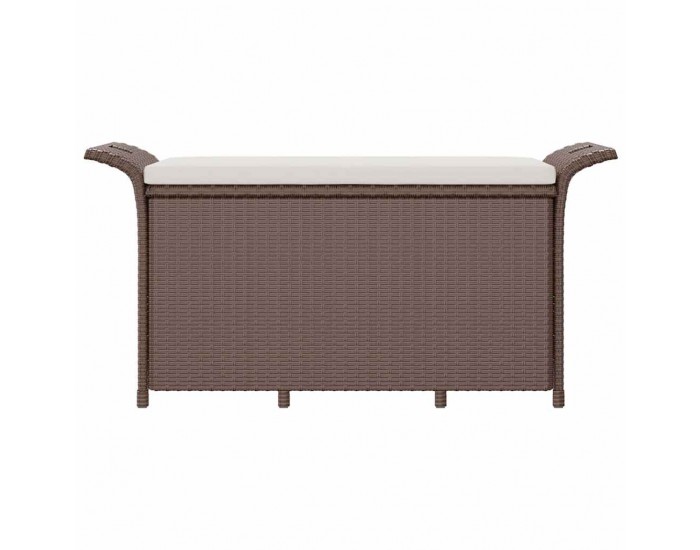 Sonata H Градинска пейка с възглавница, кафява, 116x46x57 см, полиратан