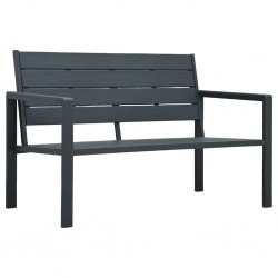 Sonata H Градинска пейка, 120 cм, HDPE, сива, имитация на дърво - Canapele și bănci de grădină