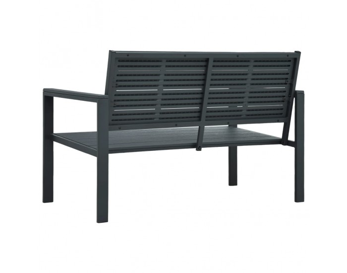 Sonata H Градинска пейка, 120 cм, HDPE, сива, имитация на дърво
