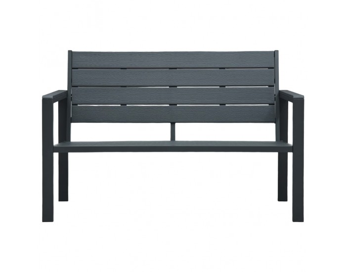 Sonata H Градинска пейка, 120 cм, HDPE, сива, имитация на дърво