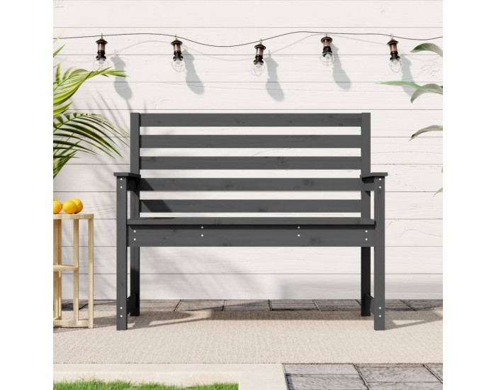 Sonata H Градинска пейка сива 109x48x91,5 см борово дърво масив