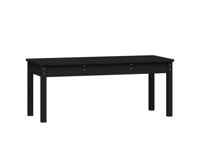 Sonata H Градинска пейка, черна, 109x44x45 см, борово дърво масив