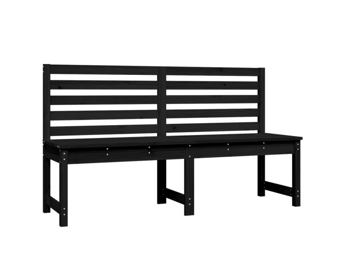 Sonata Bancă de grădină, negru, 157,5 cm, lemn masiv de pin