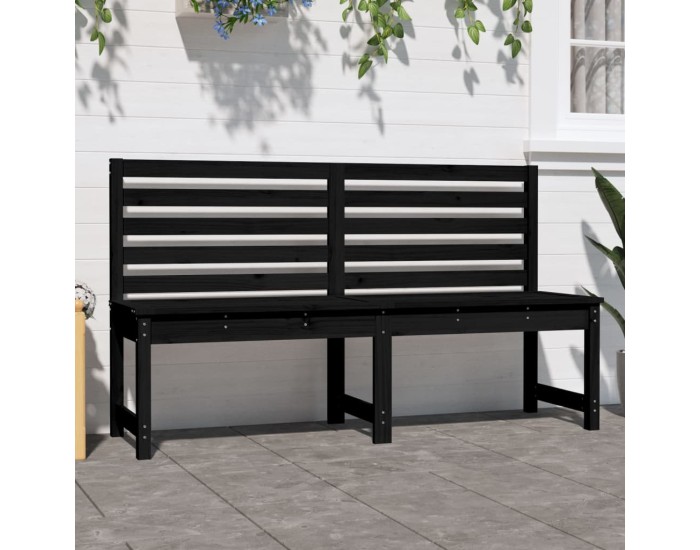 Sonata Bancă de grădină, negru, 157,5 cm, lemn masiv de pin