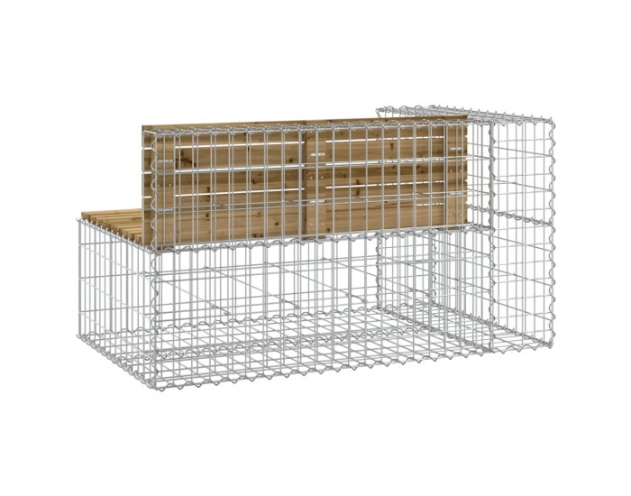 Sonata H Градинска пейка габионен дизайн 122x71x65,5 см импрегниран бор