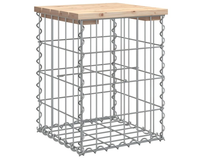 Sonata Bancă de grădină, design gabion, 33x31x42 cm, lemn masiv de pin