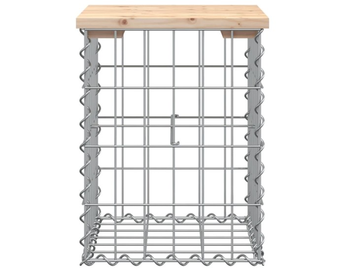 Sonata Bancă de grădină, design gabion, 33x31x42 cm, lemn masiv de pin