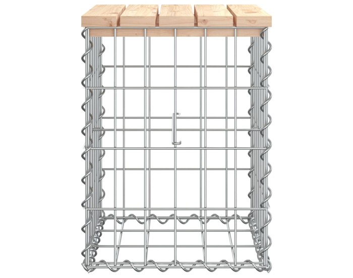 Sonata Bancă de grădină, design gabion, 33x31x42 cm, lemn masiv de pin