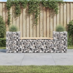Sonata H Градинска пейка габионен дизайн 183x41x60,5 см бор масив - Canapele și bănci de grădină
