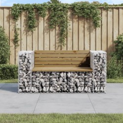 Sonata H Градинска пейка габионен дизайн 143x71x65,5 см импрегниран бор - Canapele și bănci de grădină