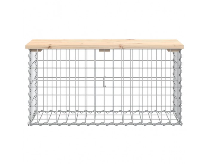 Sonata H Градинска пейка дизайн габион 83x31,5x42 см борово дърво масив