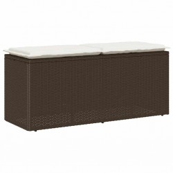 Sonata H Градинска пейка с възглавница Кафява 110x40x44 cm Поли ратан - Canapele și bănci de grădină
