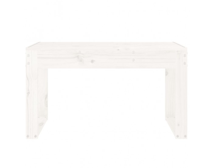 Sonata H Градинска пейка, бяла, 80x38x45 см, борово дърво масив