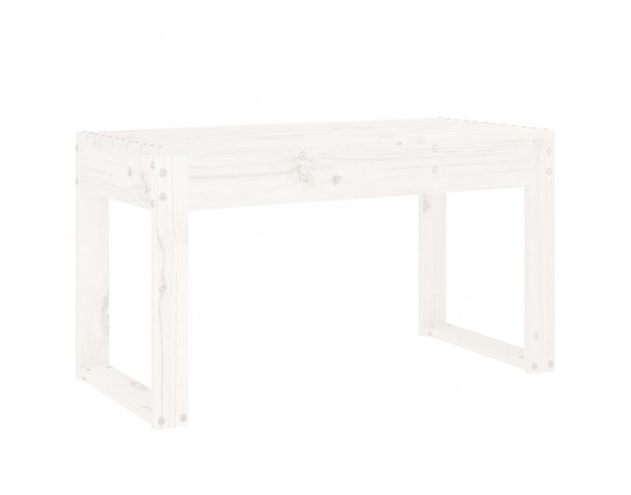 Sonata H Градинска пейка, бяла, 80x38x45 см, борово дърво масив